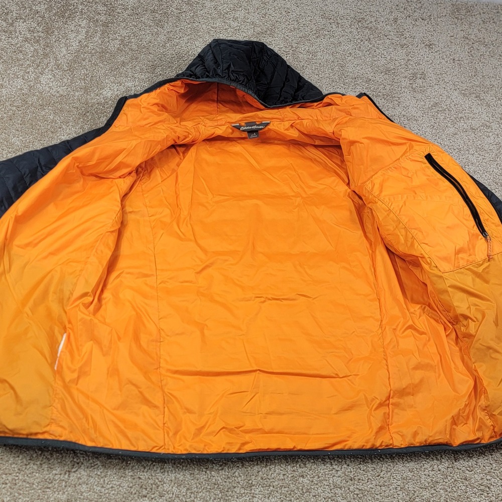 Eddie Bauer Mens EB700 Down Hooded Puffer Jacket Gray Orange Size Small EB 700 - Picture 6 of 7
